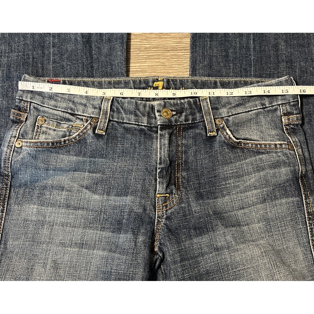7 For All Mankind Women's "A" Pocket Boot Cut Low Rise Jeans Size 29 (31x30) - Picture 7 of 13